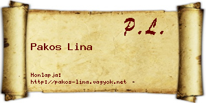 Pakos Lina névjegykártya